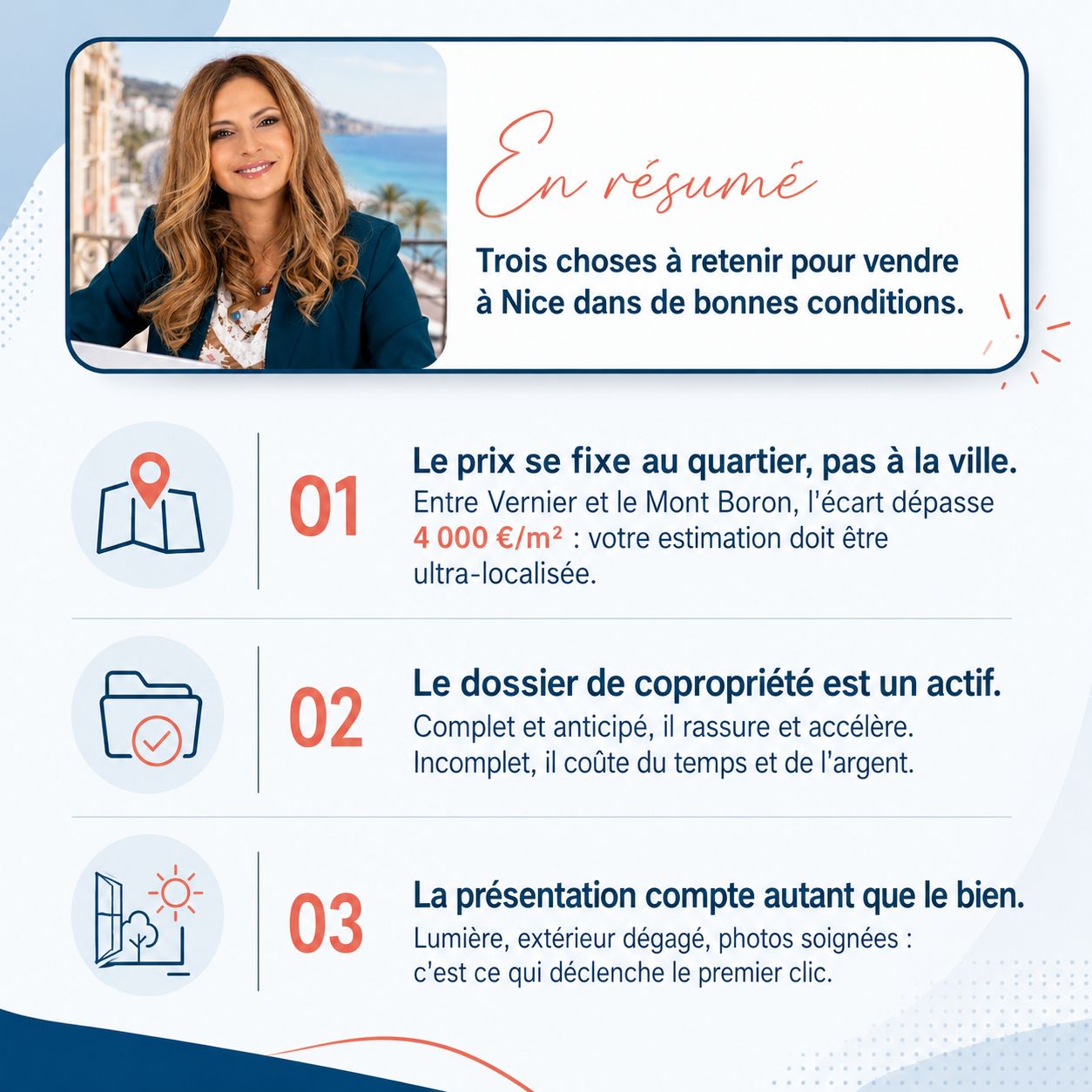 Infographie : les étapes pour vendre son appartement à Riquier (Nice)